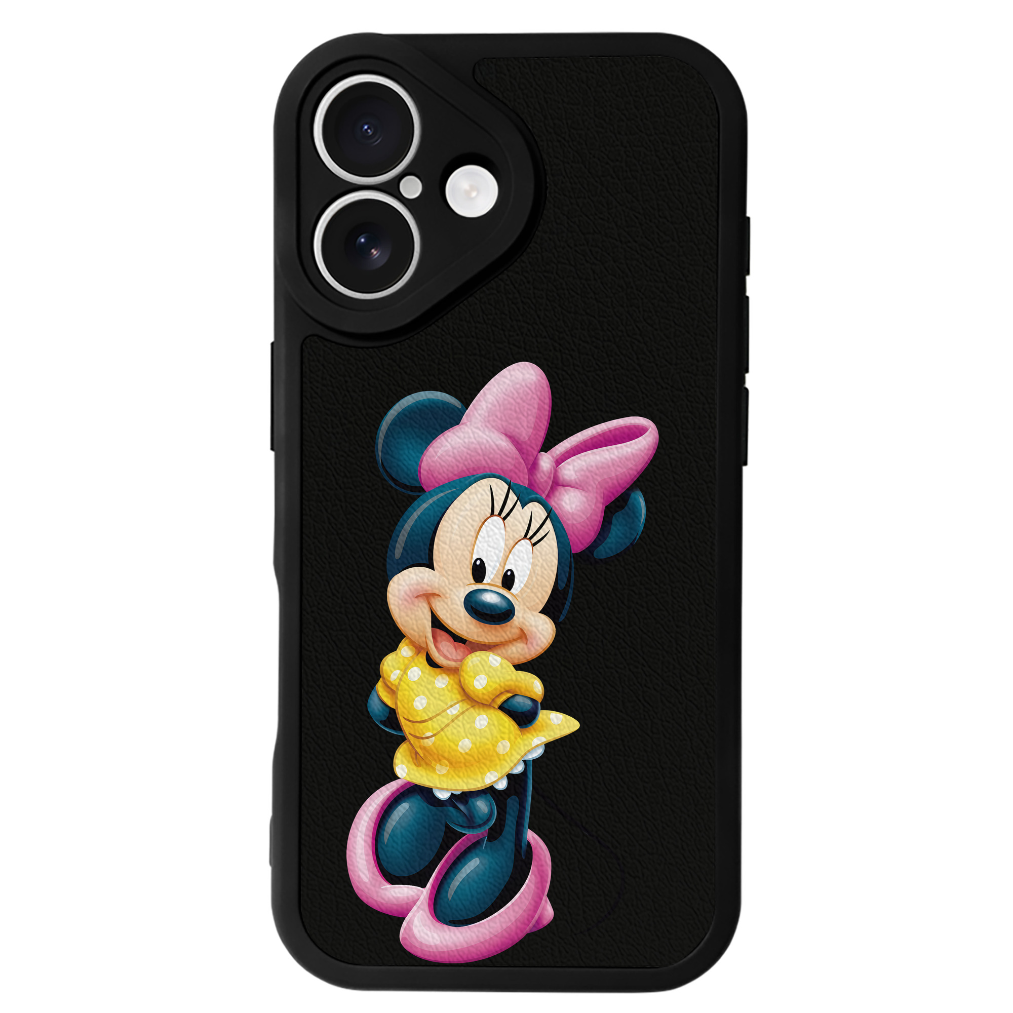 （画像用） ミッキーマウス Mickey Mouse 【iPhone 16シリーズ対応】シリコンスマホケース（レザー調） 材質：シリコン